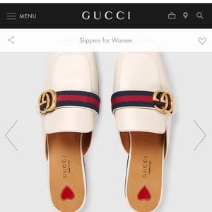 Gucci White Leather Loafer, Size 10